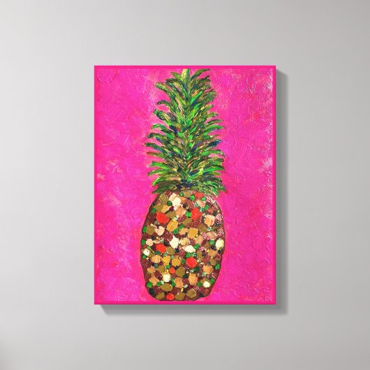 Origineel ananas schilderij op canvas (Voorkant)