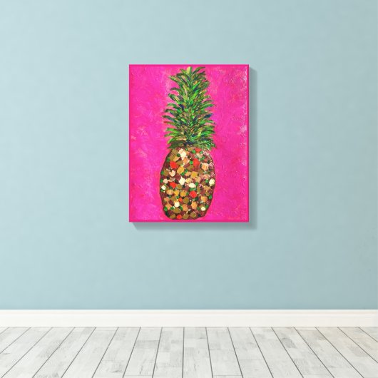 Origineel ananas schilderij op canvas (Insitu (Houten vloer))