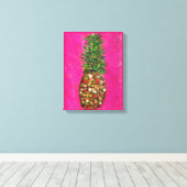 Origineel ananas schilderij op canvas afdruk (Insitu (Houten vloer))