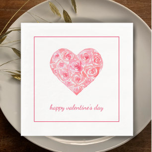 Origineel Aquarel Hart Custom Valentijnsdag Servet