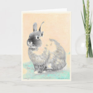 Origineel artwork konijntje wenskaart, Pasen Feestdagen Kaart
