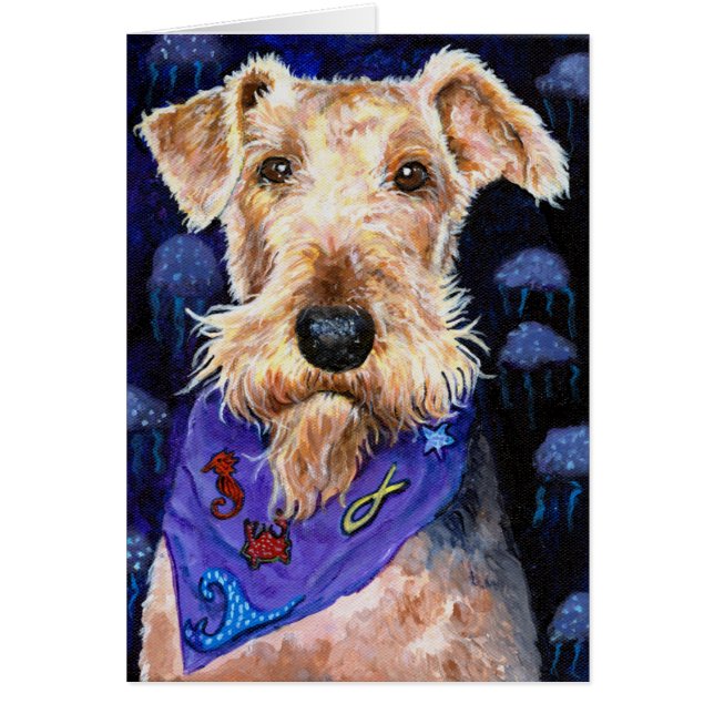 Origineel beeld zee Ocean Beach Airedale Terrier (Voorkant)