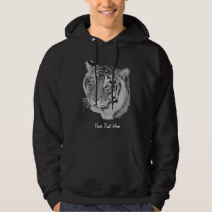 Origineel Big Cat afbeelding van zwart-witte tijge Hoodie