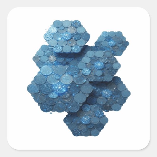 Origineel Blauw BLUE COINS Sticker Grafisch (Voorkant)