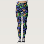 Origineel Blauw Groen Sinaasappel Patroon Yoga Leg Leggings (Voorkant)