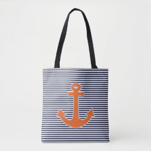 Origineel borduurwerk voor anchor kapitein Nautica Tote Bag