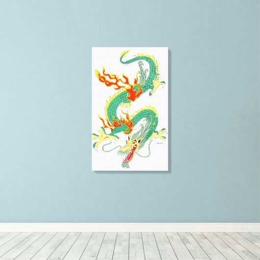 Origineel Chinees Drakencanvas Canvas Afdruk (Insitu (Houten vloer))