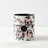 Origineel Chinees varkensjaar Zodiac Geboorte Mono Tweekleurige Koffiemok (Center)