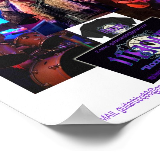 ORIGINEEL DE 11E UUR CLASSIC ROCK BAND PROMO PIC POSTER (Hoek)