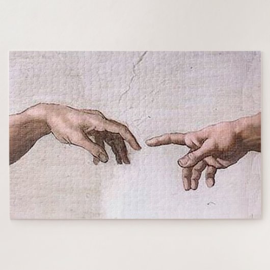 Origineel de creatie van Adam Hands Touch Legpuzzel (Horizontaal)