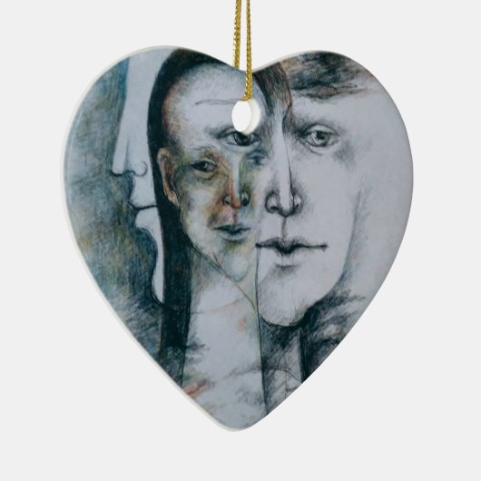 Origineel digitaal fijn surrealisme keramisch ornament (Rechts)