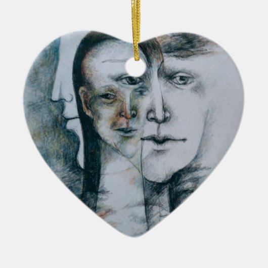 Origineel digitaal fijn surrealisme keramisch ornament (Voorkant)