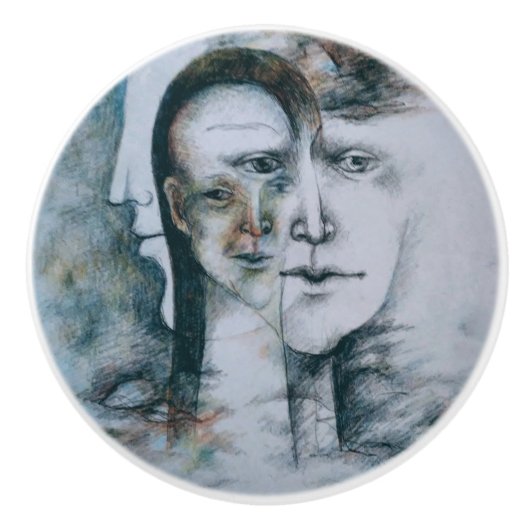 Origineel digitaal fijn surrealisme  keramische knop (Voorkant)