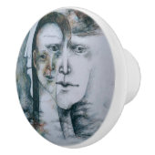 Origineel digitaal fijn surrealisme  keramische knop (Rechts)