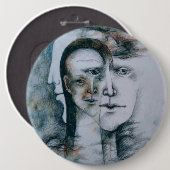 Origineel digitaal fijn surrealisme ronde button 6,0 cm (Voorkant /achterkant)