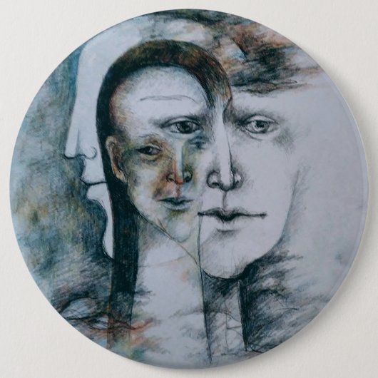 Origineel digitaal fijn surrealisme ronde button 6,0 cm (Voorkant)