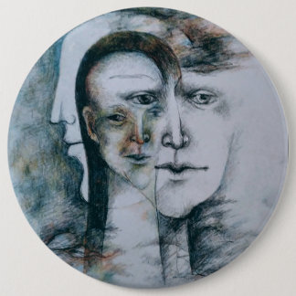 Origineel digitaal fijn surrealisme ronde button 6,0 cm