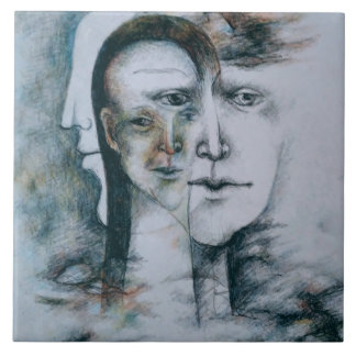 Origineel digitaal fijn surrealisme tegeltje