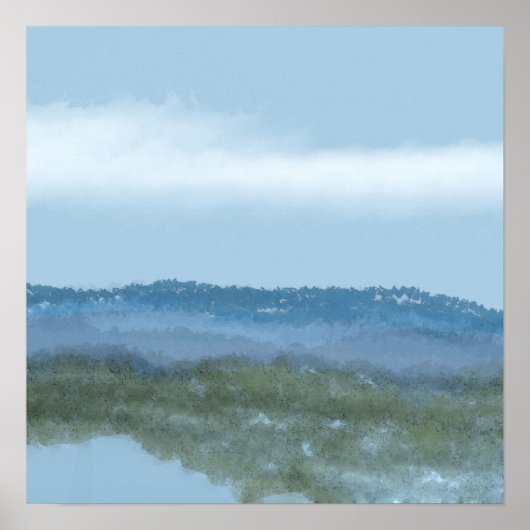 origineel digitaal kunstmeer en bergen 1 van 2 poster (Voorkant)