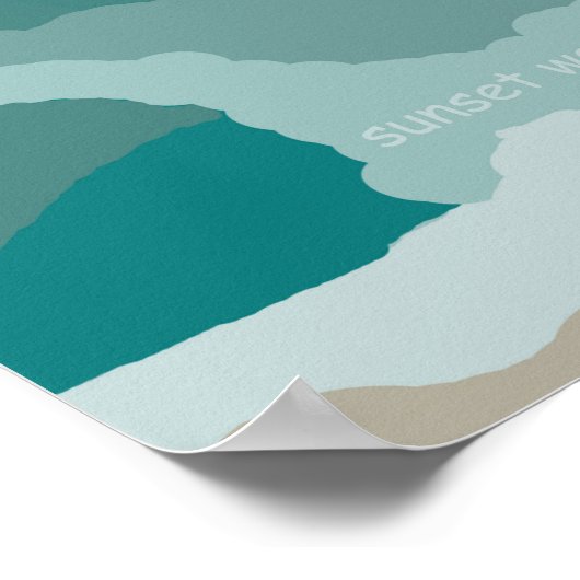 Origineel digitaal schilderij van Sunset Wave Poster (Hoek)