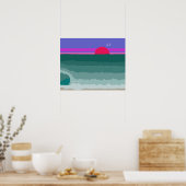 Origineel digitaal schilderij van Sunset Wave Poster (Keuken)