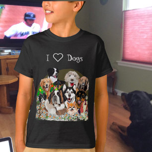 Origineel Dogpile Cute Pets, Personalize Text T-shirt