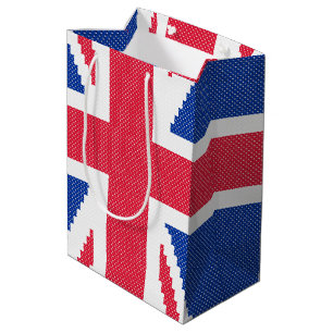 Origineel dwars-steekontwerp Union Jack Medium Cadeauzakje