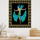 Origineel ERTE-kostuumontwerp - gekleurd Poster (Keuken)