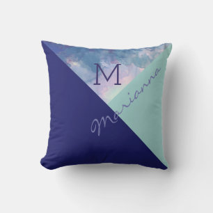 origineel & exclusief monogrammen blauw buitenkussen
