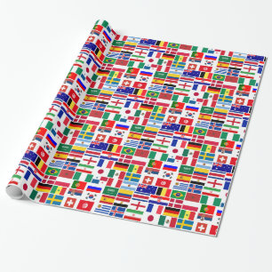 Origineel FOOTBALL SOCCER TEAM FLAGS 2018 patroon Cadeaupapier