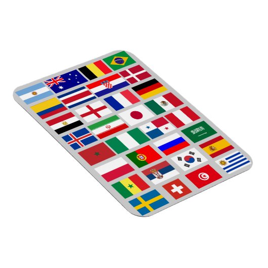 Origineel FOOTBALL SOCCER TEAM FLAGS 2018 patroon Magneet (Rechterzijde)