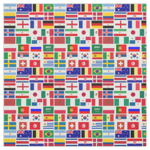 Origineel FOOTBALL SOCCER TEAM FLAGS 2018 patroon Stof
