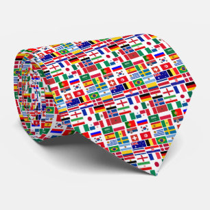 Origineel FOOTBALL SOCCER TEAM FLAGS 2018 patroon Stropdas
