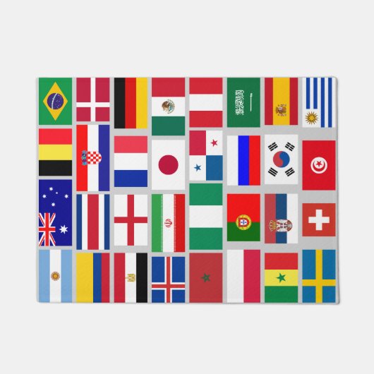 Origineel FOOTBALL SOCCER TEAM FLAGS SYMBOL 2018 Deurmat (Voorkant)