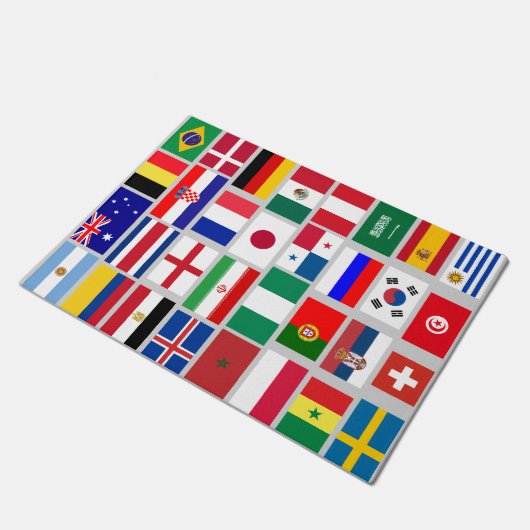 Origineel FOOTBALL SOCCER TEAM FLAGS SYMBOL 2018 Deurmat (Schuin)