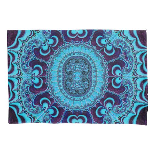 ~ Origineel Fractal ~ Blue Shades ~ Kussensloop (Voorkant)