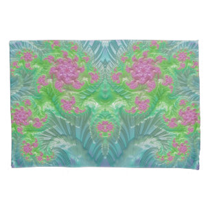 ~ Origineel Fractal ~ Roze Green Aqua ~ Pillow Hoe Kussensloop