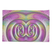 ~ Origineel Fractal ~ Roze groen geel ~ Kussensloop (Achterkant)