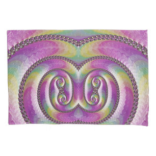 ~ Origineel Fractal ~ Roze groen geel ~ Kussensloop