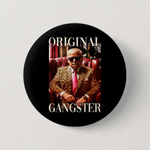 Origineel Gangster Shirt Funny Maga Donald Trump 2 Ronde Button 5,7 Cm