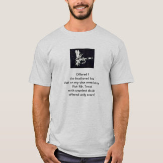 Origineel gedicht "Cruel Trout" en droge vliegkuns T-shirt