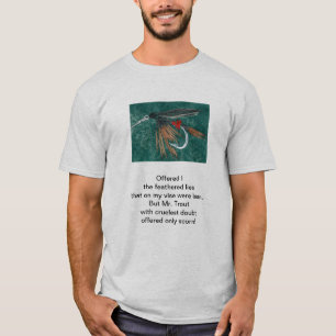 Origineel gedicht "Cruel Trout" met vliegkunst T-shirt