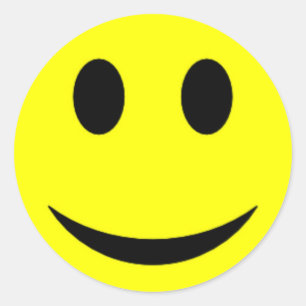 Origineel geel gezicht ronde sticker