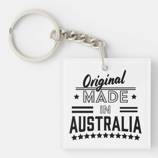 Origineel gemaakt in Australië Classic Round Stick Sleutelhanger (voorkant)