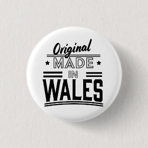 Origineel gemaakt in Wales RVS waterfles Ronde Button 3,2 Cm