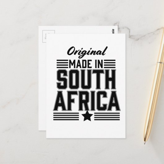 Origineel gemaakt in Zuid-Afrika Briefkaart (Voorkant / Achterkant in situ)