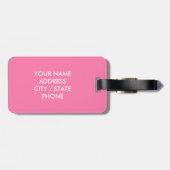 Origineel Gepersonaliseerd Roze KALK EN REIZEN OP Bagagelabel (Achterkant horizontaal)