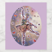  origineel getextureerd Ballerina Art Paars Wijn Etiket (Enkel label)