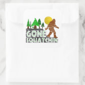 Origineel Gone Squatchin Design Vierkante Sticker (Tas)