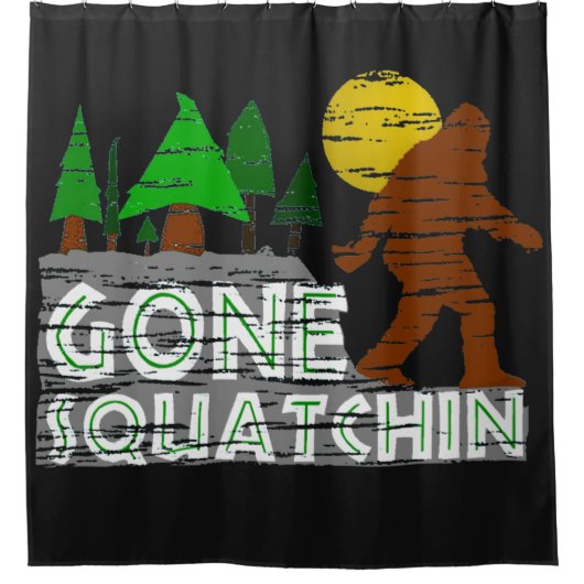 Origineel Gone Squatchin Shower Curtain Douchegordijn (Voorkant)